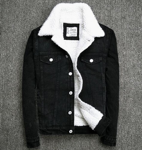 Fur Denim Jacket Coat | eBay