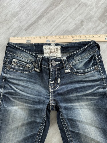 Big Star Sweet Girls Straight Leg Jeans Bling Distressed EEUC!! 24R - Picture 10 of 12