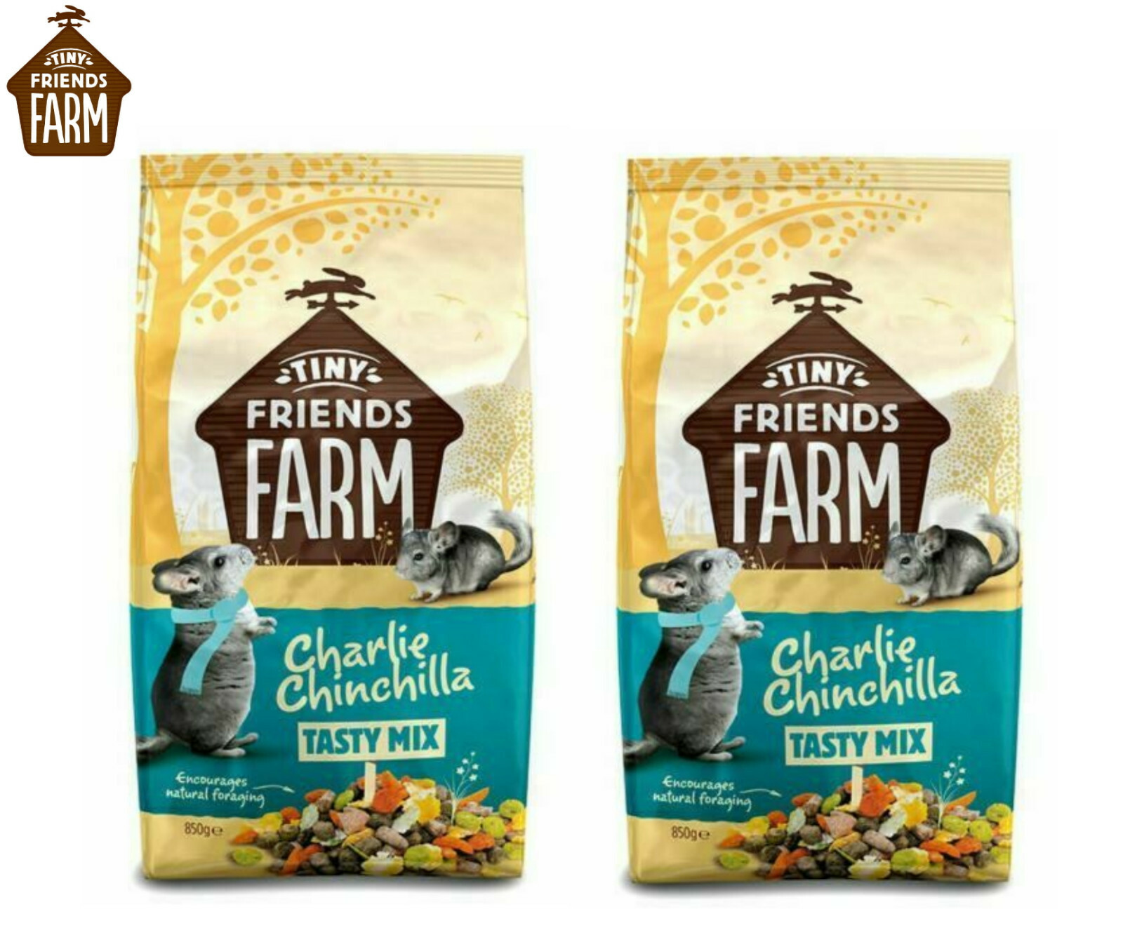 2 X 850G SUPREME CHARLIE CHINCHILLA TASTY MIX PREMIUM QUALITY FOOD FEED DIET