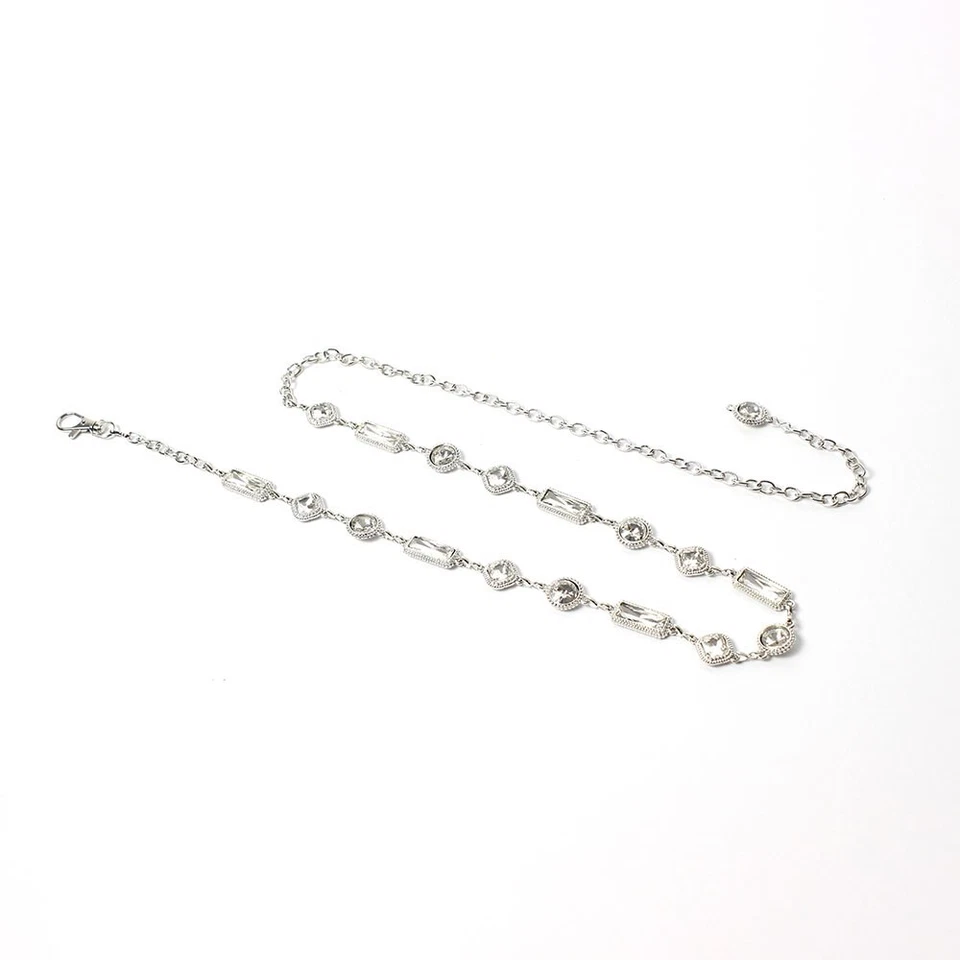 Cintura gioiello donna in metallo pietre cristalli elegante da cerimonia - Immagine 2 di 3