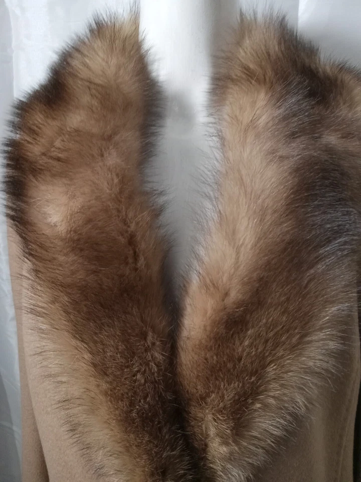 MARINA RINALDI 100% CAMMELLO пальто размер 21 (12) сделано Италия RN73136 воротник в PEKAN - Изображение 3 из 4