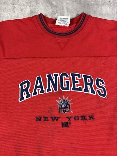 Vintage 90s New York Rangers Long Sleeve T Shirt Red NHL Hockey Mens size XL - Picture 6 of 11
