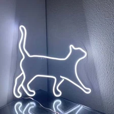 Walking Cat Vivid LED Neon Sign Lamp Light Flex Acrylic Custom Wall Decor Room
