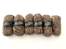 Emu Florentine Yarn Wool Blend Variegated Beige Brown Lot 6 Skeins 1.7 oz Each