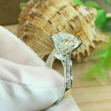 2.5Ct Round Cut Lab Created Diamond Solitaire Engagement Wedding Ring 925 Silver