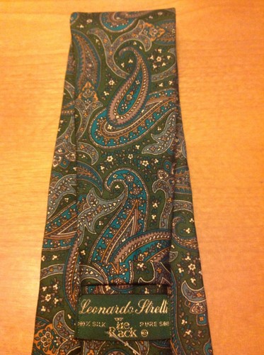 Vintage Leonardo Strelli Tie Rack Paisley Silk Tie Made in Italy New With Tags - Picture 7 of 8