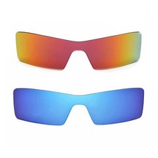 Walleva Two Pairs Polarized Lenses For Oakley Oil Rig - Fire Red  Ice Blue