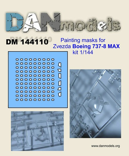 Dan Models 144110 - 1/144 Painting masks for Zvezda Boeing 737-8 MAX Scale - 第 11/12 張圖片