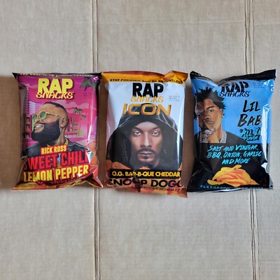 3 NEW Limited Edition Rap Snacks Snoop Dogg Lit Baby Rick Ross 2.5