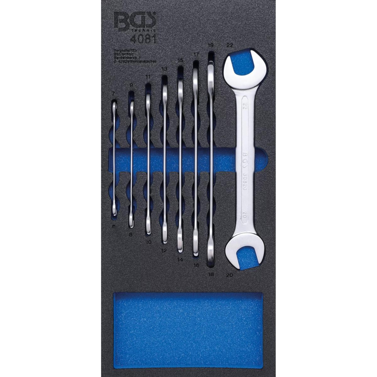 Module de clés à fourches doubles 6 à 22 mm en insert 1/3 pour servante d'atelier