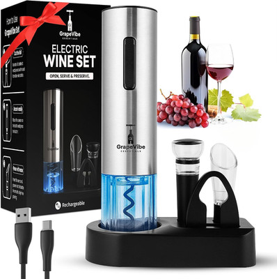 5-In-1 Electric Wine Opener Gift Set  Rechargeable Automatic Wine Bottle Opener