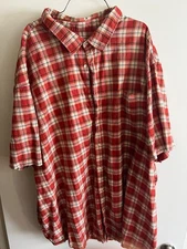 Mens Big and Tall Short Sleeve Button Down Shirt 5XLT Mutual Weave