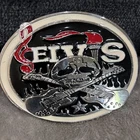 Vintage Metal ELVIS Belt Buckle Made In USA New Old Stock Large 4.25x3.25"