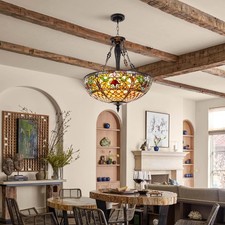 20" Stained Glass Tiffany Style Kitchen Dining Ceiling Pendant Light Fixture NEW