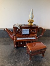 Vintage Swineside Teapottery Ceramic Parlour Piano Decorative Teapot & Stool