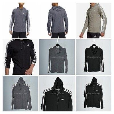 adidas Men s Aeroready 3-Stripes Light Weight TShirt Pullover Hoodie