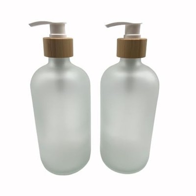 2PCS 500ML/16.6 oz Empty Refillable Frosted Glass 500 ML+500 ML Frost Clear