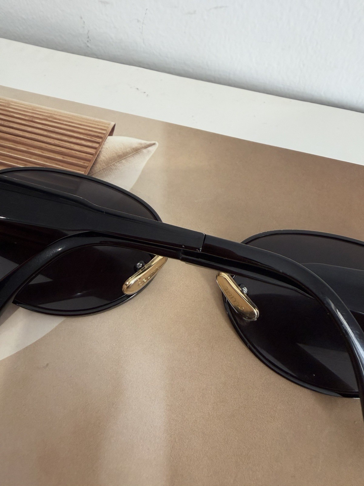 Celine Black And Gold  Triomphe Metal 01 Sunglasses Authentic image 9