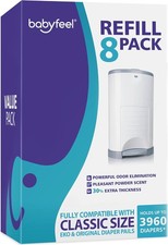 Refills Compatible W/ DEKOR CLASSIC Diaper Pails 8 Pack Exclusive 30 Extra