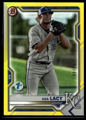 Topps 2021 Bowman 1st Edition Asa Lacy Yellow Foil /75 Rookie #BFE-83 Royals