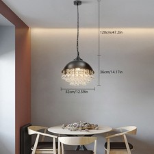 Crystal Pendant Light Dining Room Ceiling Light Fixture Crystal Chandelier Black