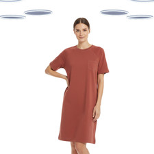 Ex Fat Face Women’s Sweat Dress - Short Sleeve Mid Orange (Defect) (Size 6)