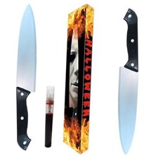 2Pcs Halloween Fake Knife Prop,Fake Knife,Halloween Classic Bright Silver