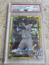 2021 Bowman Chrome Sapphire Kevin Alcantara Yellow /50 PSA 10 GEM MINT #BCP97