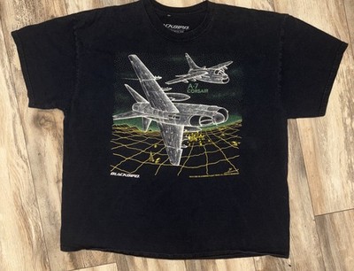 A-7 Corsair Vought Aircraft BlackBird Fighter Jet T-Shirt Mens 2XL Graphic 2021