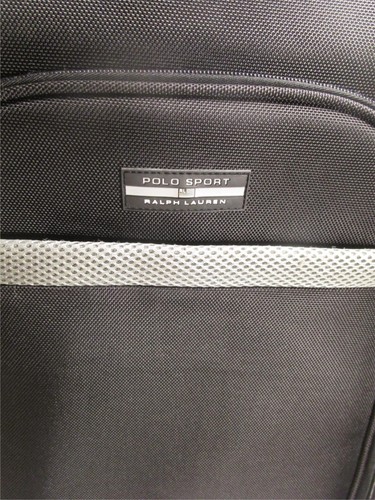 Ralph Lauren Polo Sport Rolling Travel Bag Suitcase Carry On Black Nylon - Afbeelding 2 van 3