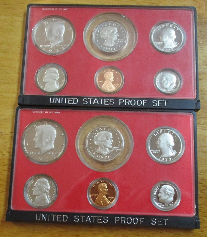 Two Mint Encased 6 Coin Proof Sets 1979 S John Kennedy