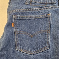 Vintage Levis Tapered Leg Jeans Mens 38x30 Orange Tab USA Made Missing waist tag
