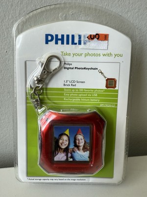 Phillips Digital Photo Keychain 1.5'' LCD 8 MB Rechargable Brick Red [BIN A1]
