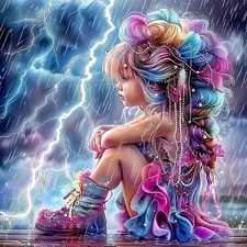5D Diamond Art Kits for Adult, Lightning Landcape Diamond Painting Kits for Be.
