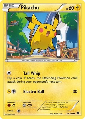 Pikachu 20/108 Common XY - Roaring Skies Pokémon Card