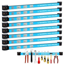 8 Pack 12 Magnetic Tool Holder Strip Metal Magnet Tool Organizer Bar For Garage