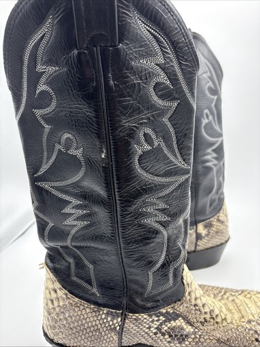 Larry Mahan Python Snakeskin Cowboy Boot 54236 LM3702 85D Made In Nocona, Texas - Picture 7 of 22