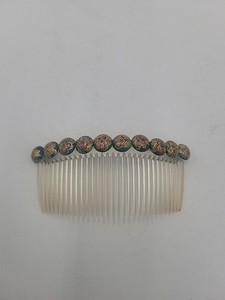 Vintage Tilco Hair Comb Green Floral Design Hair Clip Accessory USA