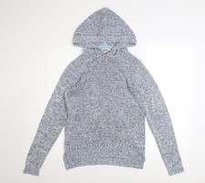 Animal Damen blau Strickpullover mit Kapuze Gr&ouml;&szlig;e 8