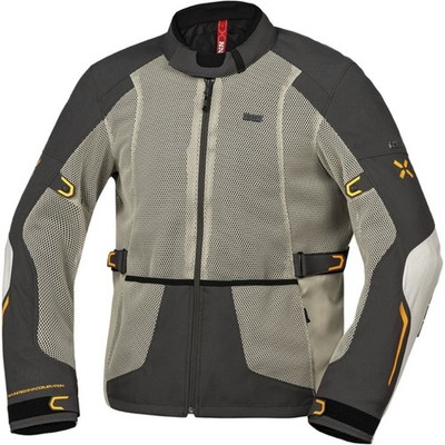 IXS Mens Motorcycle Jacket XL - Tourster-BigAir 1.0 Stone Grey-Dark Grey-Orange