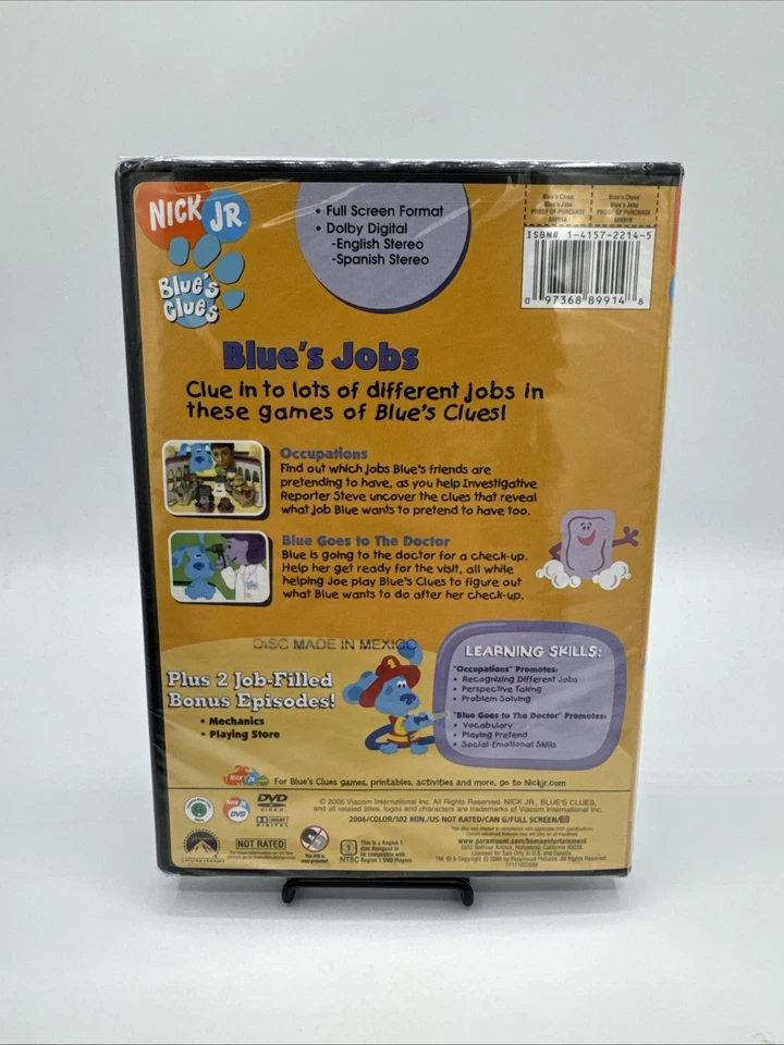 Blue's Clues: Blue's Jobs (DVD, 2006) Nick Jr. Nickelodeon / NEW Sealed Foto 2 de 2
