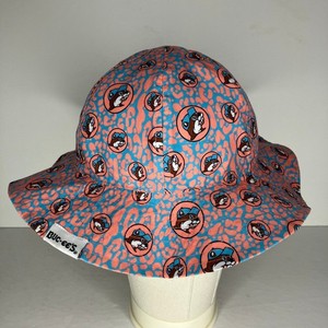 Buc-ee's Bucket Hat Kids Coral Teal All-Over Print Buc-ee Beaver Mascot Logo