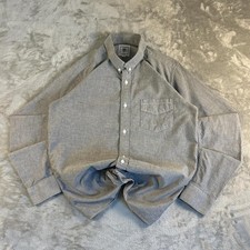 Gray Long-Sleeve Cotton Oxford Button-Down Shirt Men  s Size Large