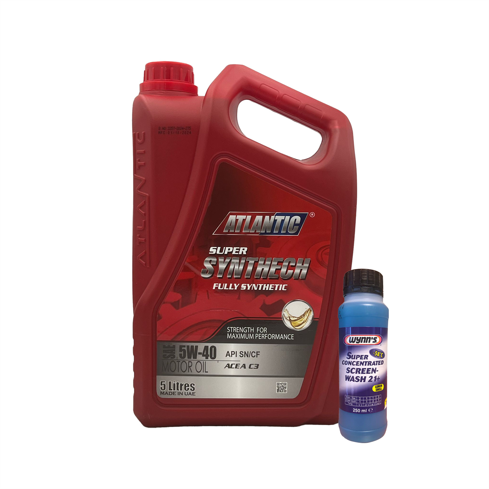 5w40 Fully Synthetic Engine Oil Acea C3 API SN SN/CF MB 229.51 5L + Screen Wash