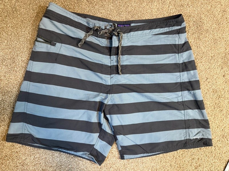 Patagonia men’s size 38 swim shorts blue and gray