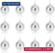 12 Pcs Silver Disco Mirror Ball for Party Decoration, Christmas Tree Wedding Bir