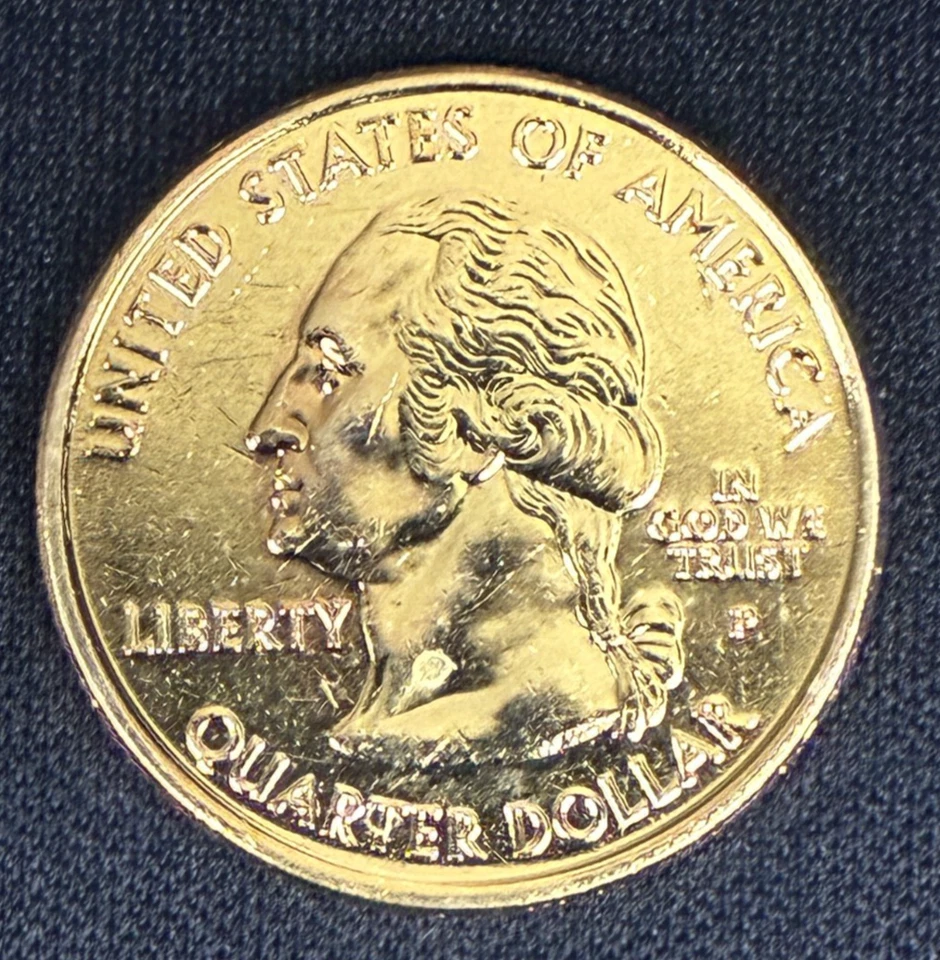 24k Gold Plated Uncirculated N Carolina 25c THE EXACT COIN SEEN IN THE PICTURE - Image 3 of 4