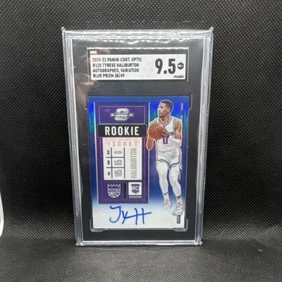 Tyrese Haliburton Panini Contenders Optic RC Auto Blue Prizm /49 SGC 9.5 #125