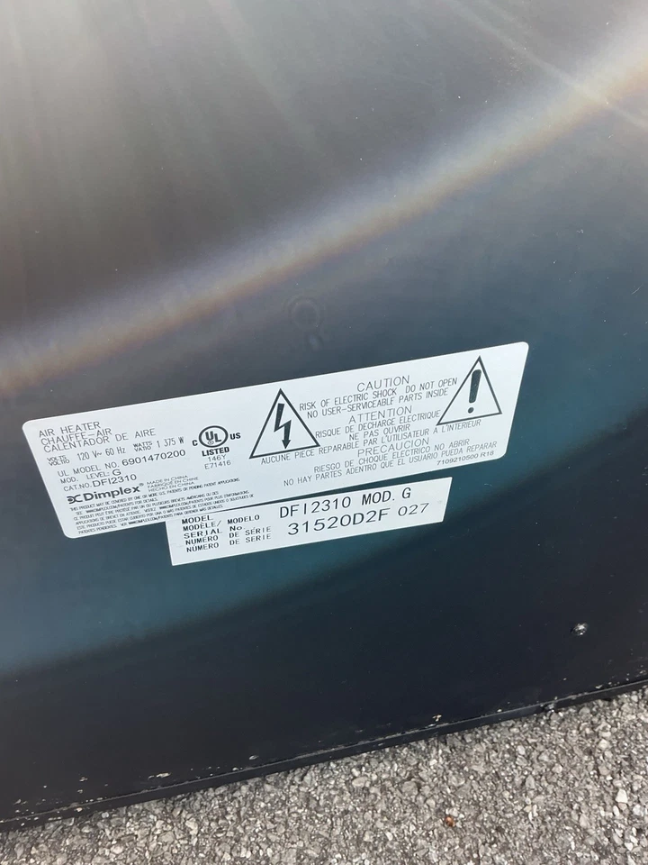 Dimplex DF12310 Electric Fireplace Insert Model G – Works Great – Retail $510 - Image 3 of 4