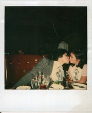 Old Vintage Photo COLOR POLAROID MAN WOMAN COUPLE KISSING AFFECTIONATE PICTURE